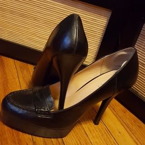 Women's Black Platform Loafer w/4.5" heel